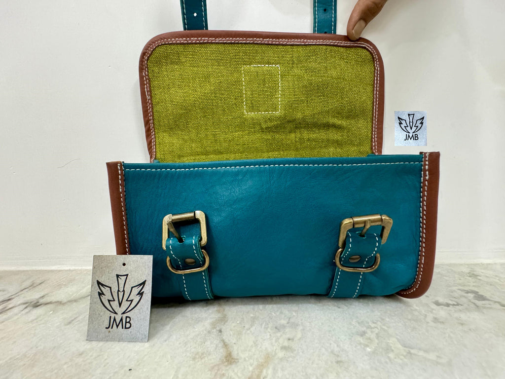 Set mit 3 Motorrad-Ledersatteltaschen 