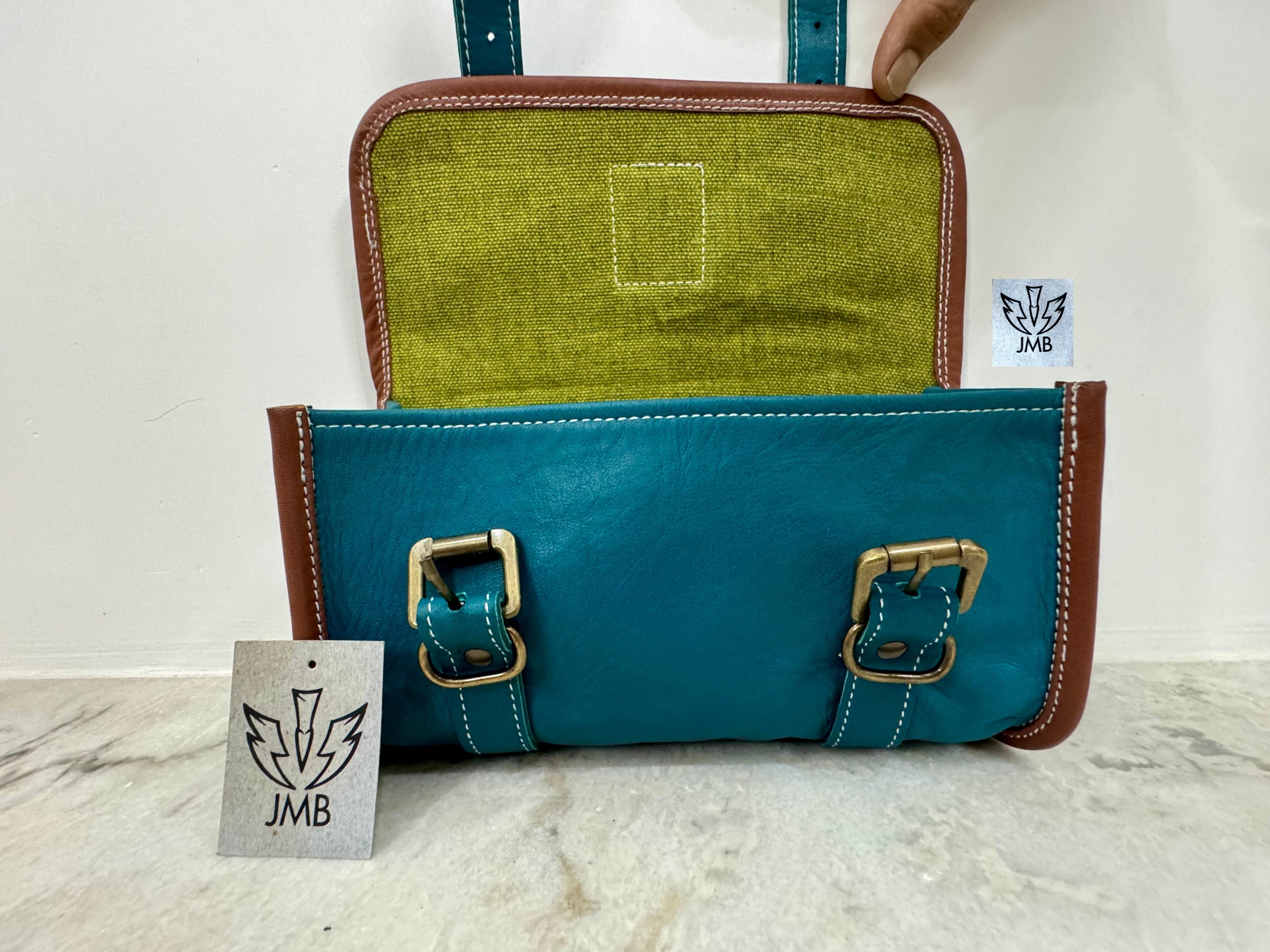 Set mit 3 Motorrad-Ledersatteltaschen 