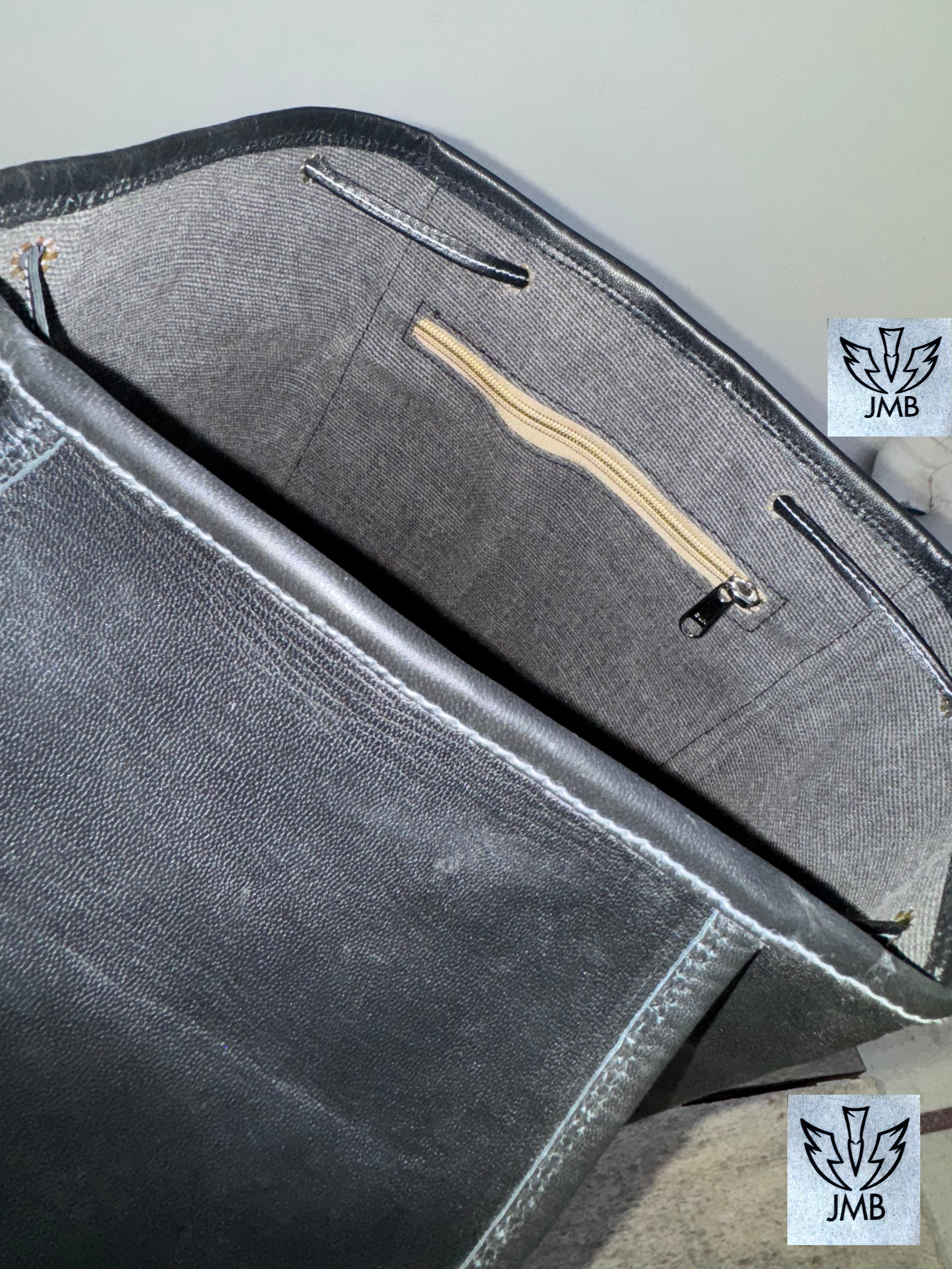 Schwarzer Unisex-Lederrucksack – 45,7 cm (18 Zoll) für Schule, Reisen und Alltag | JMB von JasolCraft