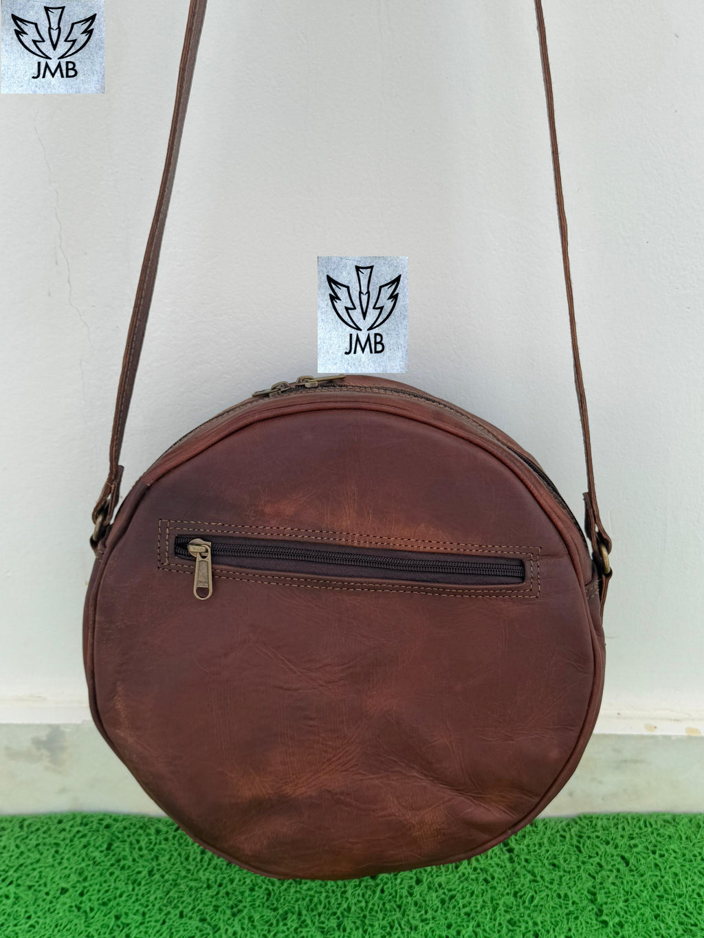 Runde Damen-Umhängetasche aus Leder – Schulterhandtasche &amp; Henkeltasche von JasolCraft