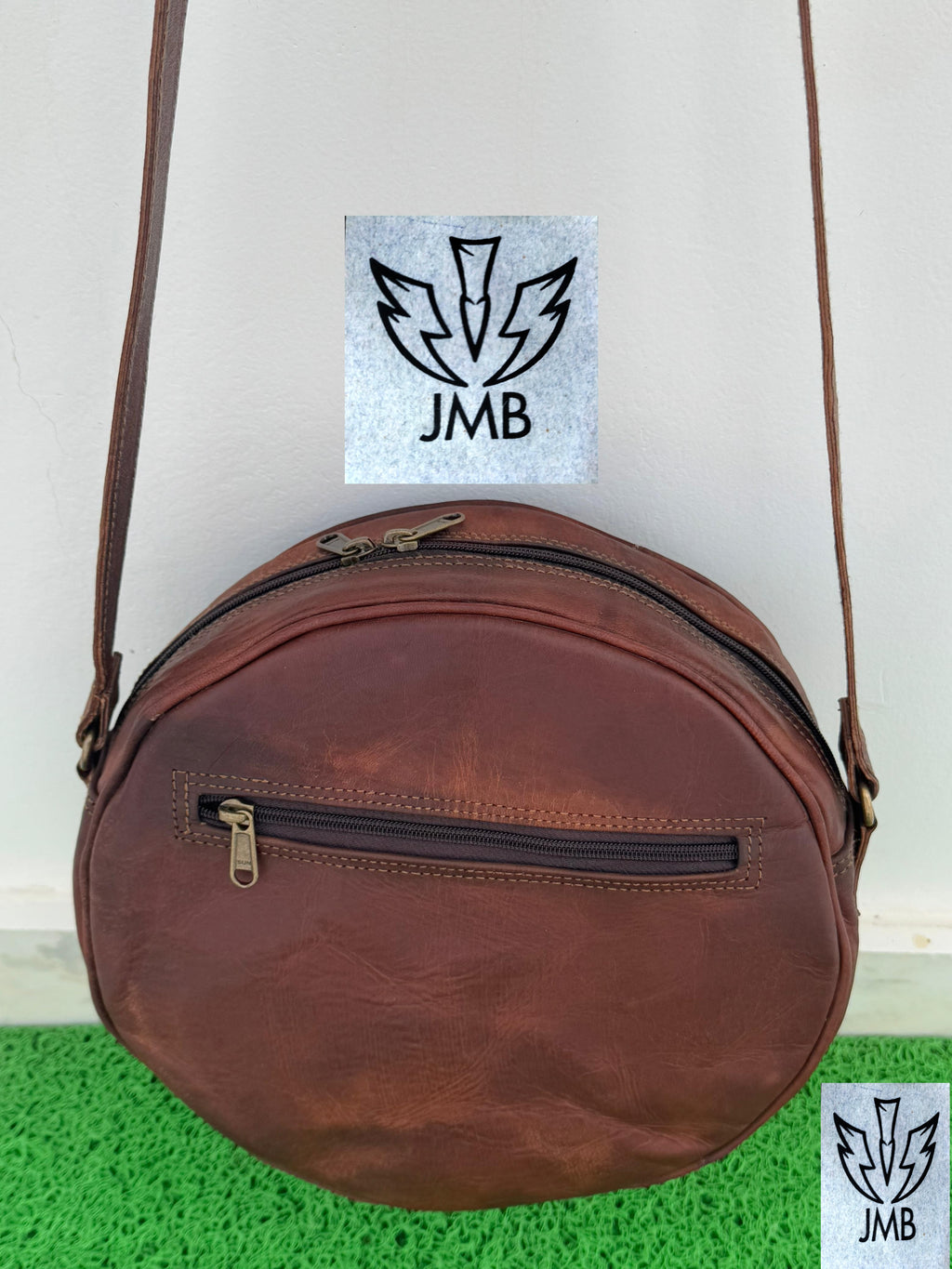 Runde Damen-Umhängetasche aus Leder – Schulterhandtasche &amp; Henkeltasche von JasolCraft