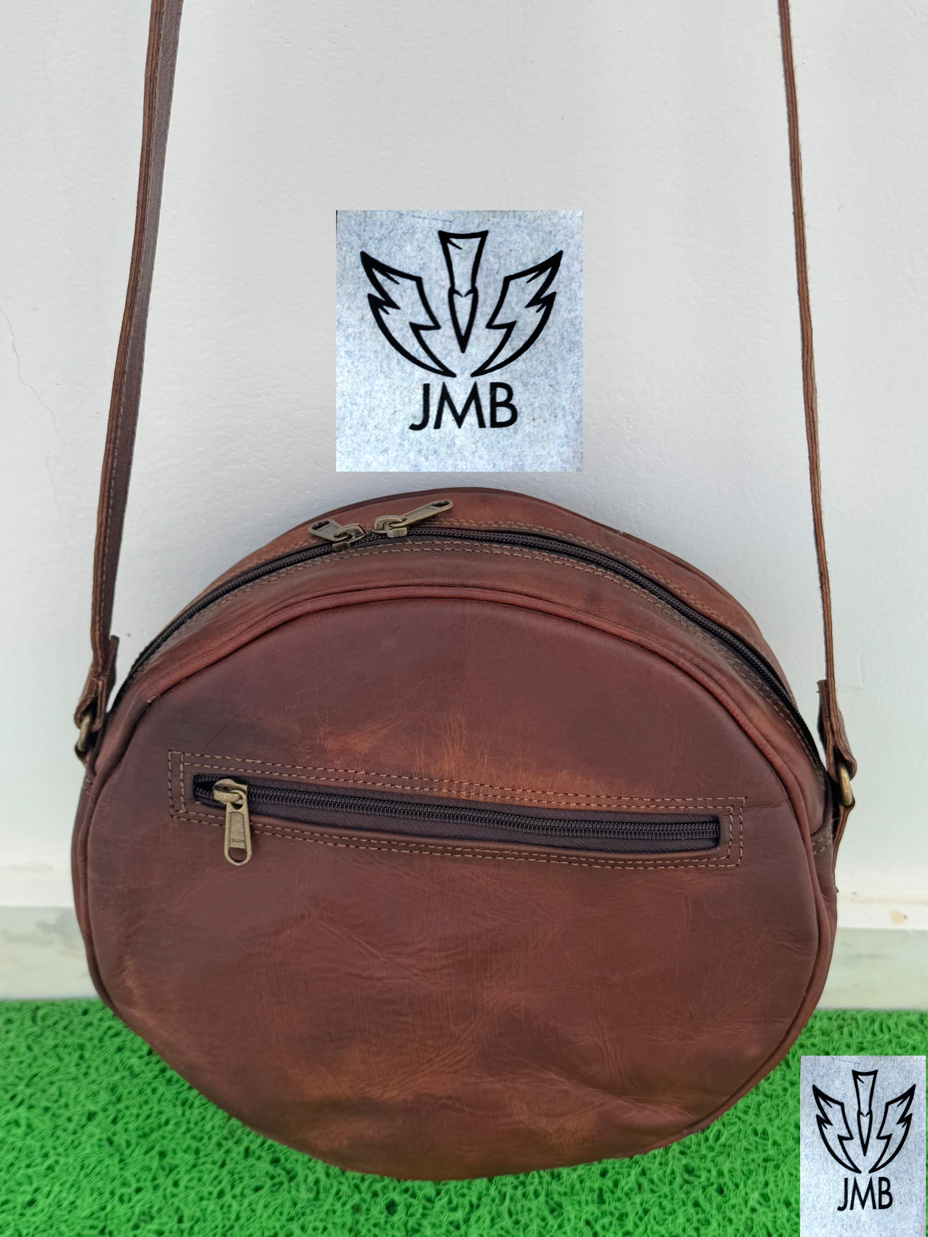 Runde Damen-Umhängetasche aus Leder – Schulterhandtasche &amp; Henkeltasche von JasolCraft