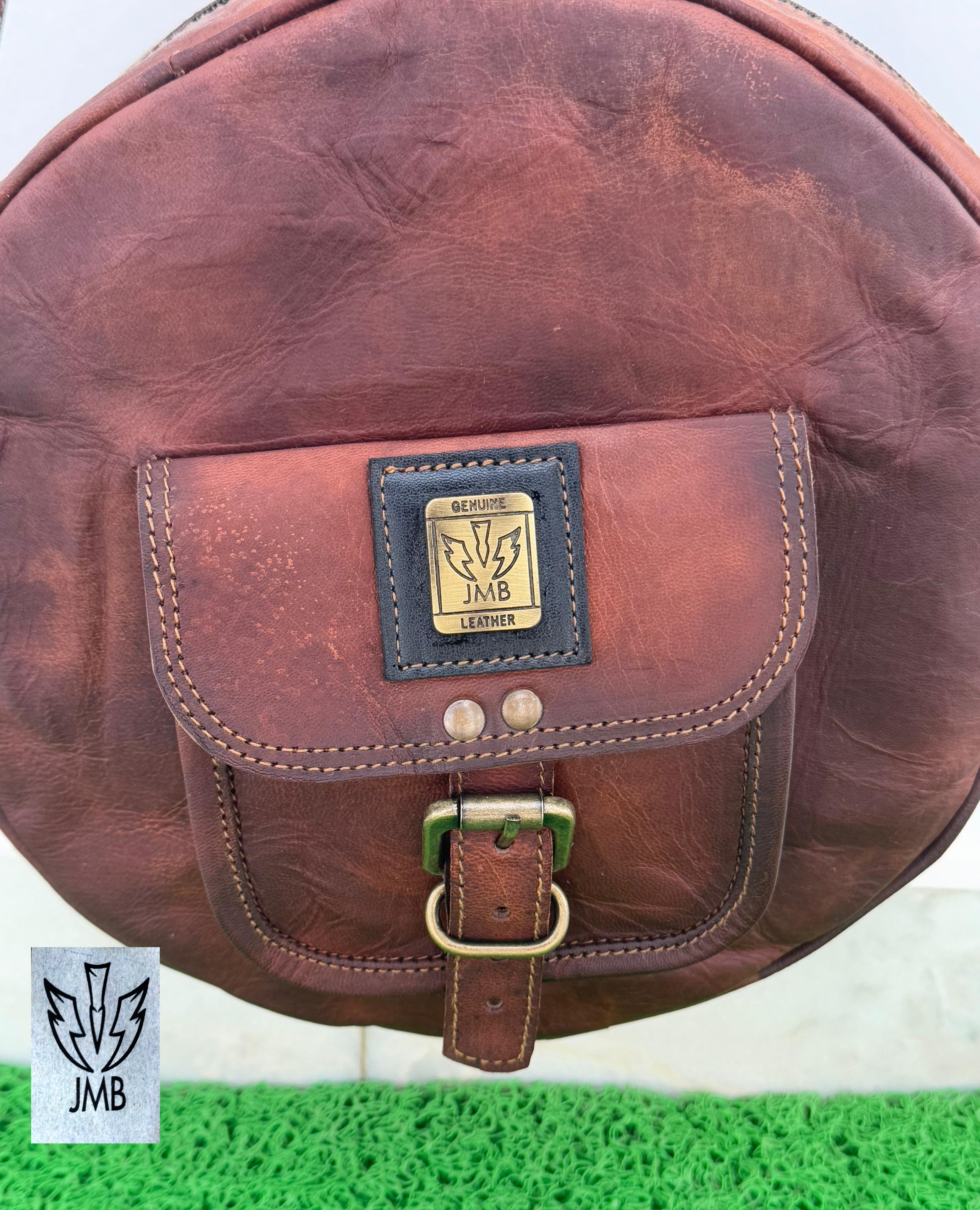 Runde Damen-Umhängetasche aus Leder – Schulterhandtasche &amp; Henkeltasche von JasolCraft