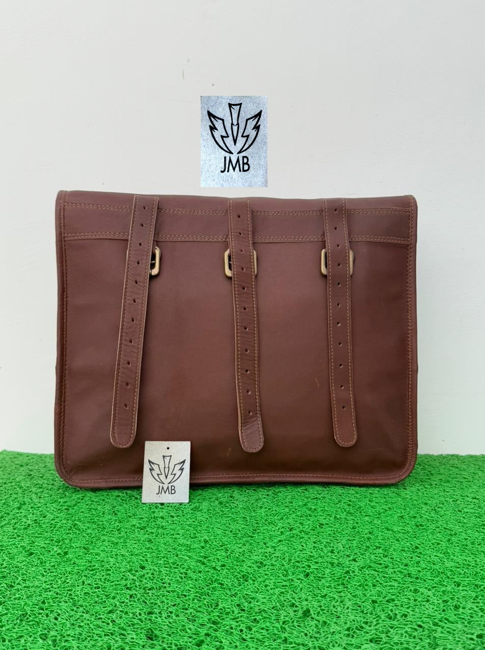 Motorrad-Satteltasche, 1 Seitentasche, braunes Leder, Packtasche