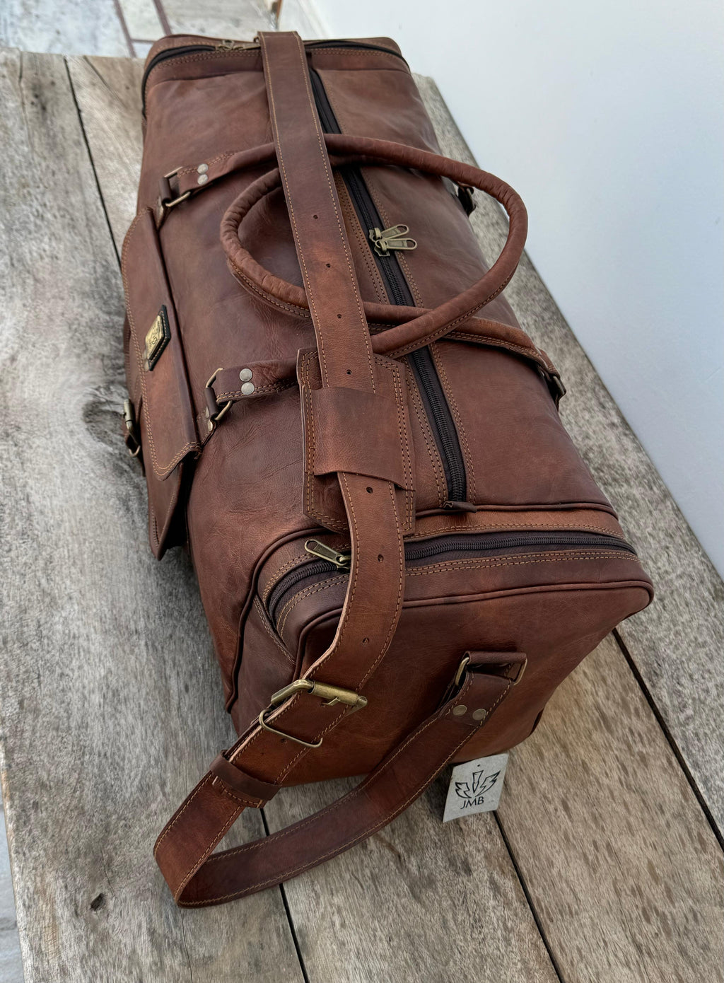 Unisex-Reisetasche aus echtem Leder, ideal für Fitnessstudio, Wochenendausflüge und Übernachtungen, von Jasolcraft