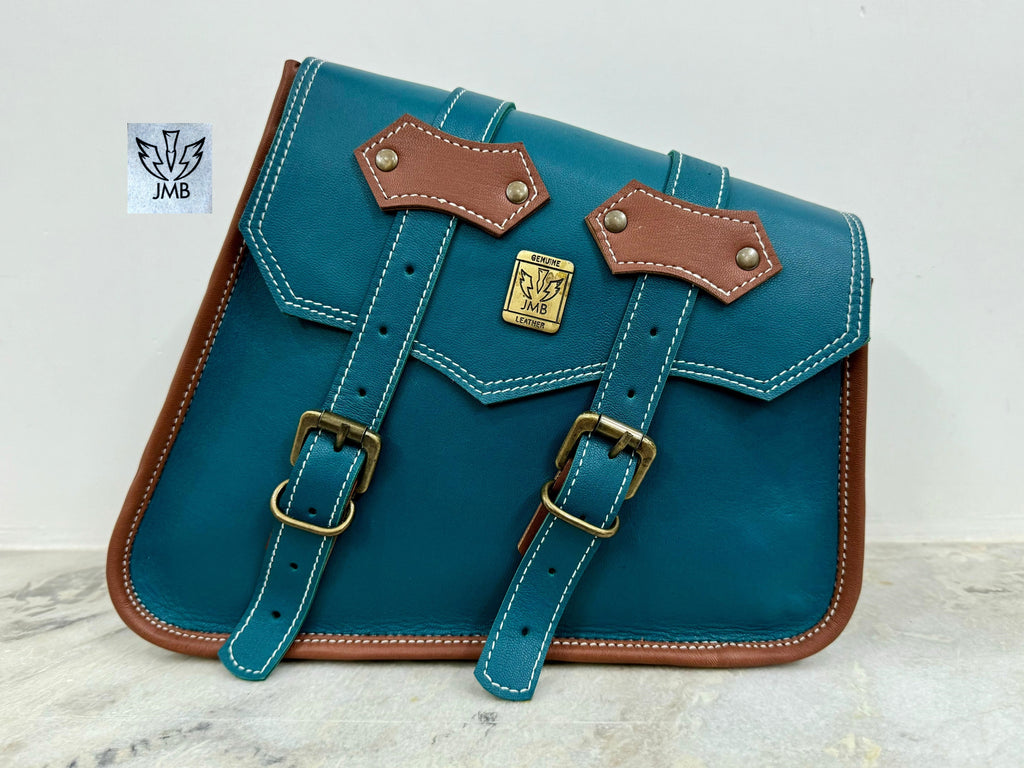 Set mit 3 Motorrad-Ledersatteltaschen 