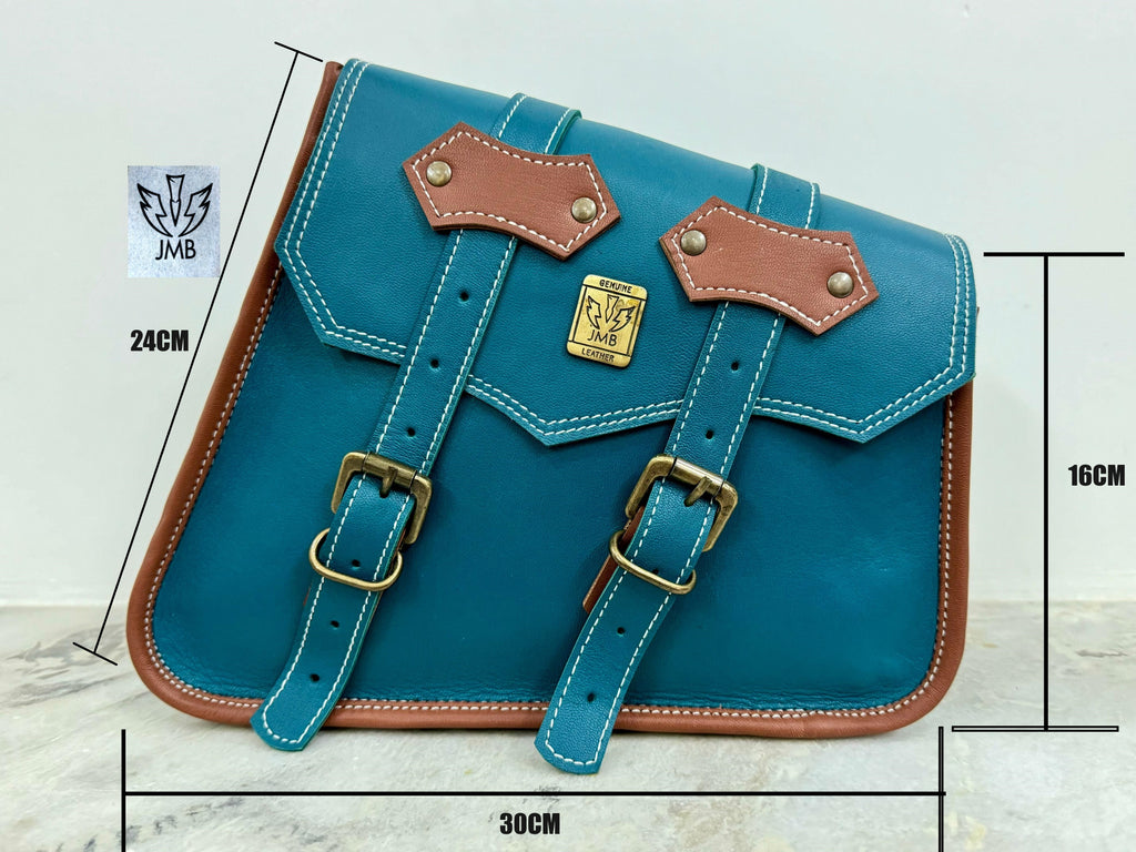 Set mit 3 Motorrad-Ledersatteltaschen 